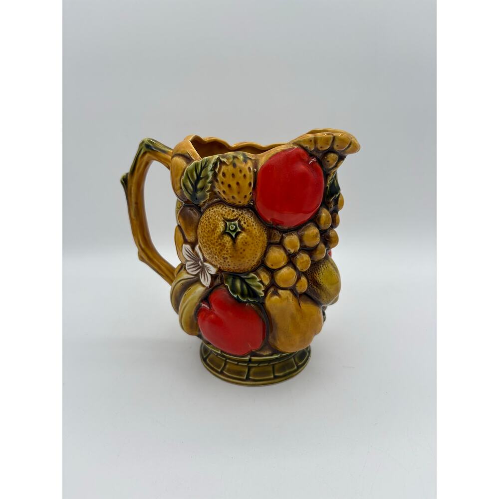 6” Vintage Ardco 60s 70s Ceramic Fruit Pitcher
